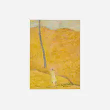 Gershon Benjamin, Autumn #3, 1941, oil pastel in colors on artist board