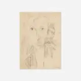 Hilla Rebay, Untitled (Portrait), graphite on paper