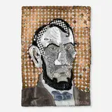 Ross Palmer Beecher, Abraham Lincoln, 1998, oil on found wire and welded pennies