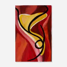 Abstract Composition by Charles Searles, gouache on paper, sold Feb 2024