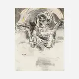 Hernan Bas, Ask the Sky, 2008, graphite, charcoal and pastel on paper