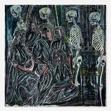 Natasja Kensmil, La danse macabre, 2007, oil on linen