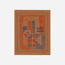 Karel Maes, Design, 1922, colored pencil on board
