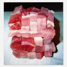Cindy Wright, Bacon Cube 3, 2005, oil on canvas