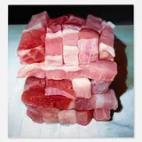 Cindy Wright, Bacon Cube 3, 2005, oil on canvas