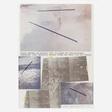 Cobalt Vectors by Dennis Oppenheim, 1979, lithograph in colors on Johannot, sold Dec 2023
