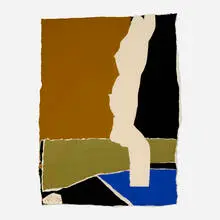 XXXI. B. by Adja Yunkers, 1971, acrylic and collage on paper, sold Dec 2023