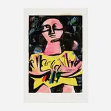 Dana Schutz, Sleepwalker, 2016, woodcut and monotype in colors