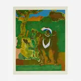 Romare Bearden, Prologue to Troy (from the Prevalence of Ritual suite), 1974, screenprint in colors