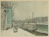Tavík František Šimon, Winter Along the Seine, Color etching