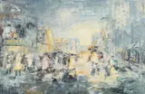 Urban Abstract by American School, Oil on canvas, offered Nov 2015