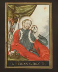 Spanish Colonial School, Portrait of Saint Ferdinandus Iii, PORTRAIT OF SAINT FERDINANDUS III, gouache on paper
