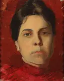 W. H. White, Portrait of Woman in Red Bodice, Oil on canvas