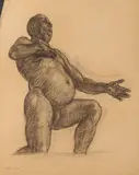 Allyn Cox, Final Study for Pot Bellied Satyrs: Two Works