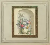 Allyn Cox, Study of Trompel'Oiel Arch with Vase of Flowers