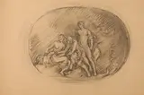 Allyn Cox, Study for Classical Scene with Three Figures