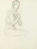 Allyn Cox, Nude Study for Martyred Saint for St Bartholomew'S Church,Ny ,Ny