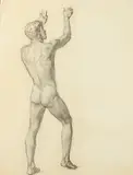 Allyn Cox, Male Nude Study of Sailor Fixing Seaplane