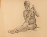 Allyn Cox, Female Nude Study for Cleopatra Mural at Ucla