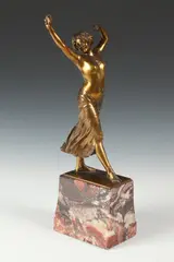Franz Peleschka, Tanzende Mit Kastagnetten, Gilt bronze - Height: 14 in