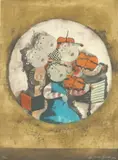 Graciela Rodo Boulanger, Playing the Violin, Color lithograph