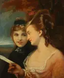 Continental School, Two Women with Letter, Oil on canvas