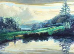 Adam Wolpert, Winter Reflection, Oil on board