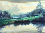 Adam Wolpert, Winter Reflection, Oil on board