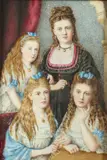 Continental School, Mother and Three Daughters, MOTHER AND THREE DAUGHTERS, watercolor on ivory