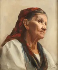 Matilda Schaefer, Portrait of a Peasant Woman, Oil on canvas