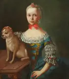 C.J. Hellmundt, Court Lady with Dog, COURT LADY WITH DOG, oil on canvas