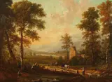 Classical Landscape by French School, CLASSICAL LANDSCAPE, oil on canvas, sold Nov 2015