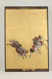 Anonymous, Samurai on Horseback, Ink and color on paper
