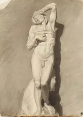 Rudolph C. Mueller, The Dying Slave, THE DYING SLAVE, charcoal