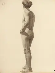 Rudolph C. Mueller, Male Nudes: Three Works, MALE NUDES: THREE WORKS, charcoal