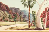 Walter Ebatarinja, Palm Springs Northern Territory, Watercolor on board