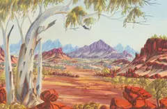 Benjamin Landara, Australian Landscape, Watercolor