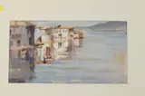 Waterfront by American School, WATERFRONT, signed lower right. oil on board., offered Dec 2015