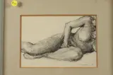P. Lefellick, Nude Reclining on Her Side, NUDE RECLINING ON HER SIDE, signed and dated '67 lower right. pencil drawing.