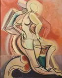 Eugene Biel-Bienne, Abstract Figure, Oil on canvas