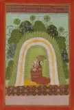 Anonymous, "Deities", "Musicians", "Mughal Beauty", Three ink and color on paper