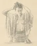 Alexander Brook, Girl Fixing Her Hair, Lithograph