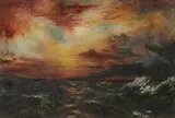 Seascape at Dawn by American School, SEASCAPE AT DAWN, oil on board, sold Feb 2016