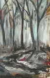 M. Wink, Expressionist Forest Scene, Gouache