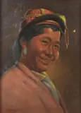 Goray Douglas, PORTRAITS OF TIBETIAN FIGURES: TWO WORKS, first; signed lower right, Oil on canvas