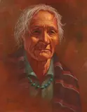 Norberto A. Reyes, Old Navajo Woman, Oil on canvas