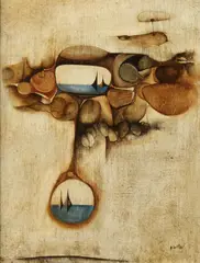 Abstract Composition by Saint Paul, Oil on canvas, offered Feb 2016