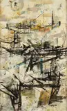 Murray Jones, Harbor Motif, Oil on board