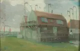 John Rettig, Boat House, Oil on board