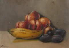 Willis Henry Plummer, Fruit Still Life, Oil on board